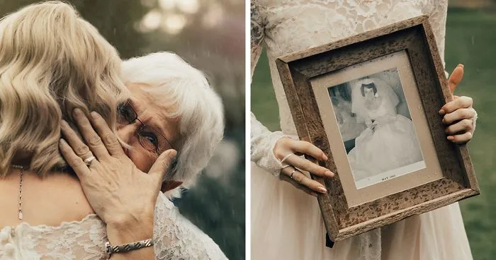 Bride Surprises Grandmother By Wearing Her Wedding Dress From 1962 And Her Reaction Is Too Cute