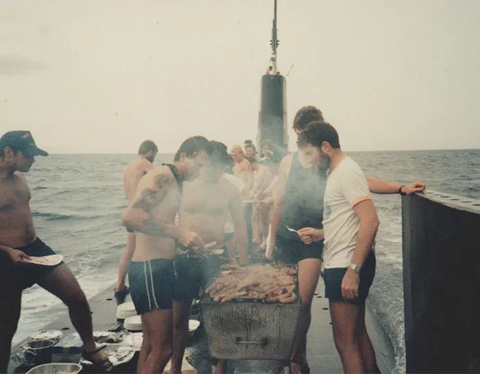 I Found A Photo Of My Dad Cooking A Barbecue On Top Of A Moving Submarine