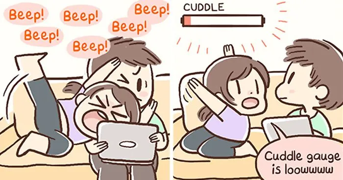 Girlfriend Illustrates Everyday Life With Her Boyfriend And A Puppy In 20 Adorable Comics
