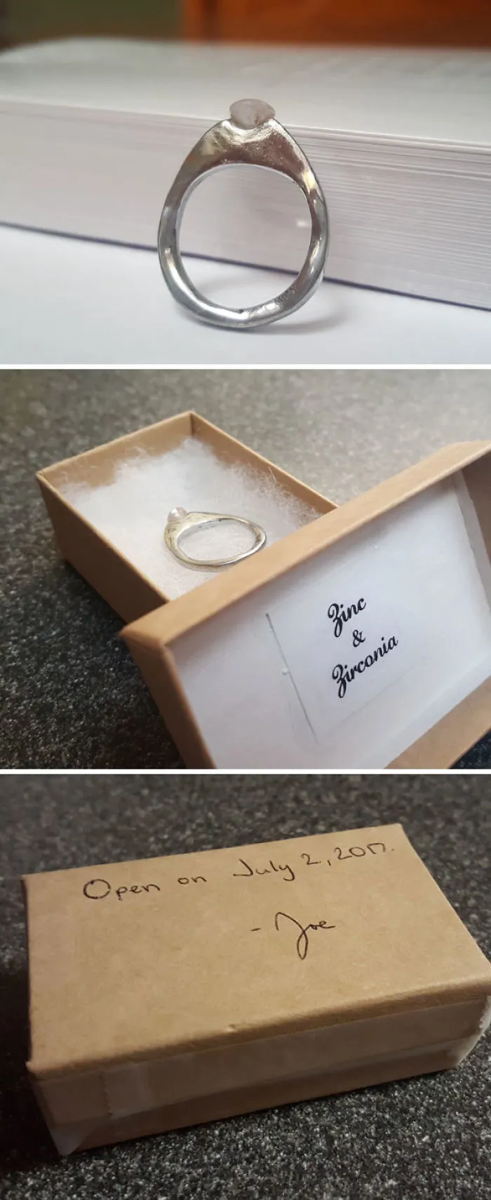 I Made A Ring For My Girlfriend Who Is Going Away For College. Obviously Hand-Made And Not Perfect, But Still Pretty Impressive By My Standards