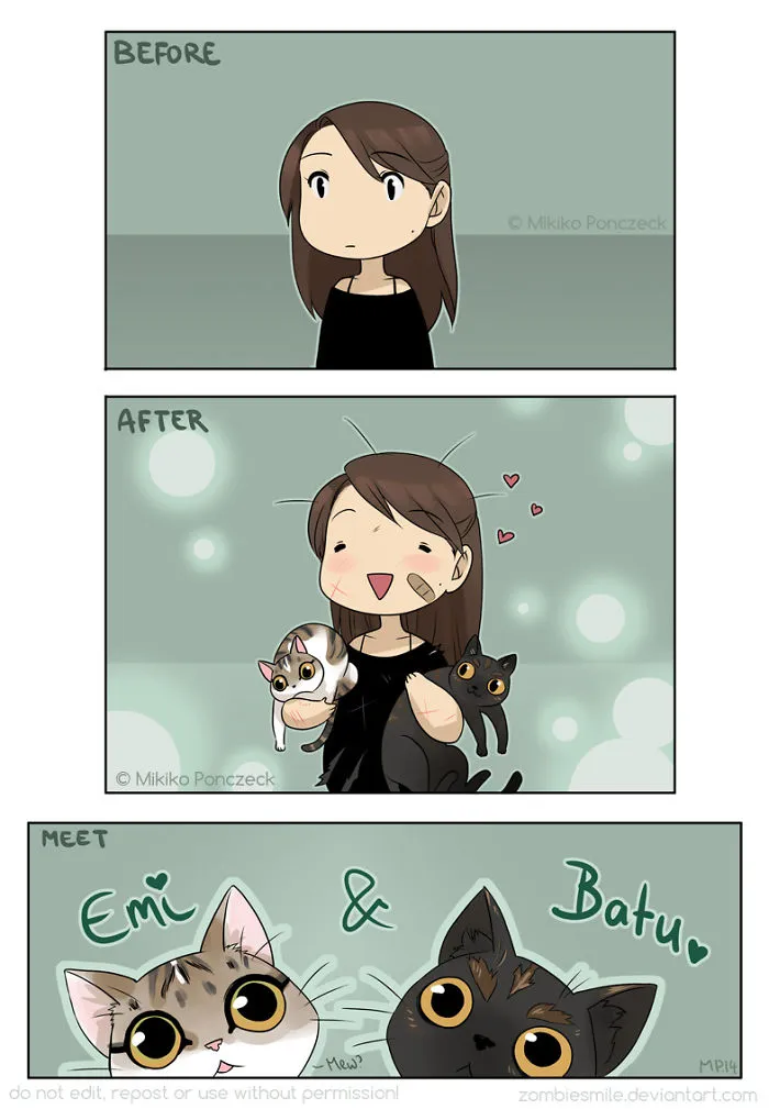 Artist Illustrates Everyday Life With Her Boyfriend And Cat In 54 Adorable Illustrations