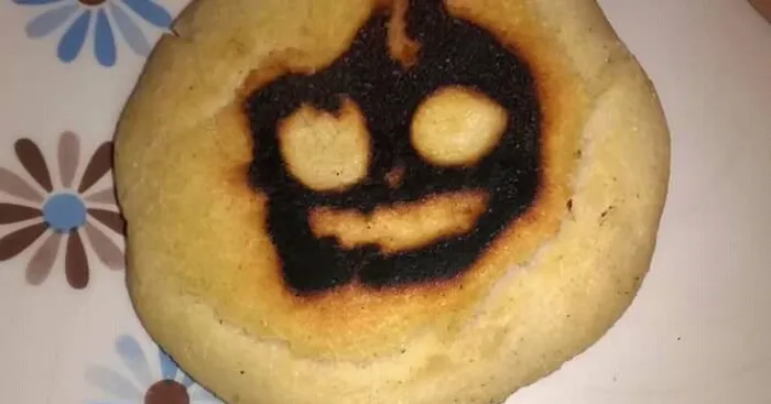 Making Breakfast This Morning, Random Halloween Pumkin Appears On My Arepa