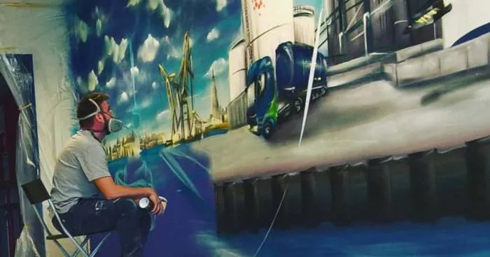 I Made This Mural In The Port Of Antwerp, Belgium