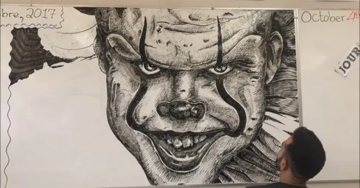 Time-Lapse Whiteboard Drawing Of Pennywise