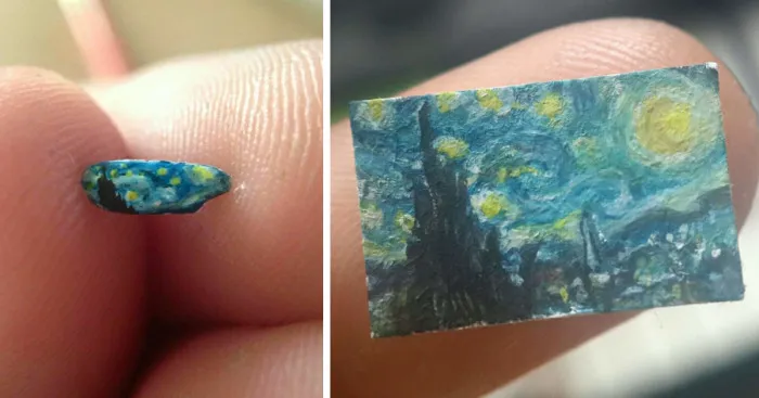 I Paint With Gouache On Rice Grains And Tiny Pieces Of Paper!