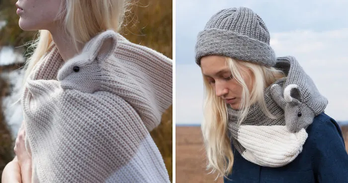 I've Knitted Wild Animal Scarves From Soft Lambswool