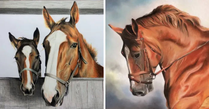 Estonian Artist Captures Personalities Of Horses With Her Realistic Hand-Drawn Art