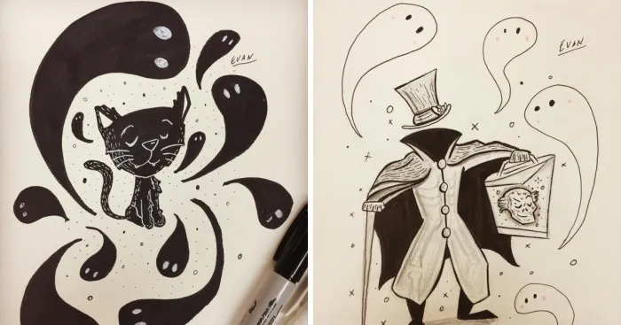 14 + Pics Artist Illustrates His Awsome  Drawings On An Art Book !