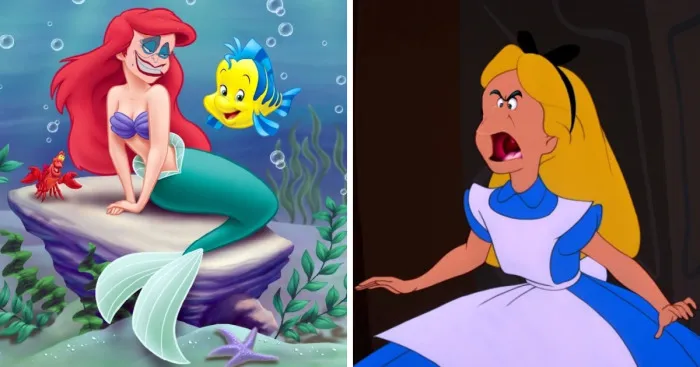 I Added Disney Villains To Their Corresponding Protagonists' Face