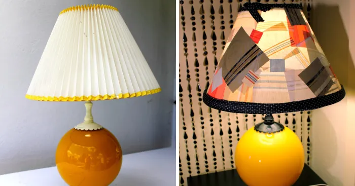 I Gave This Lamp A Makeover With Wallpaper Samples And A Necktie