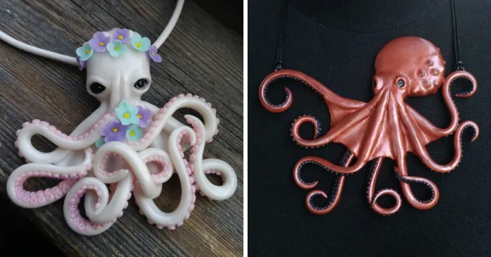I Made This Polymer Clay Octopus Necklaces