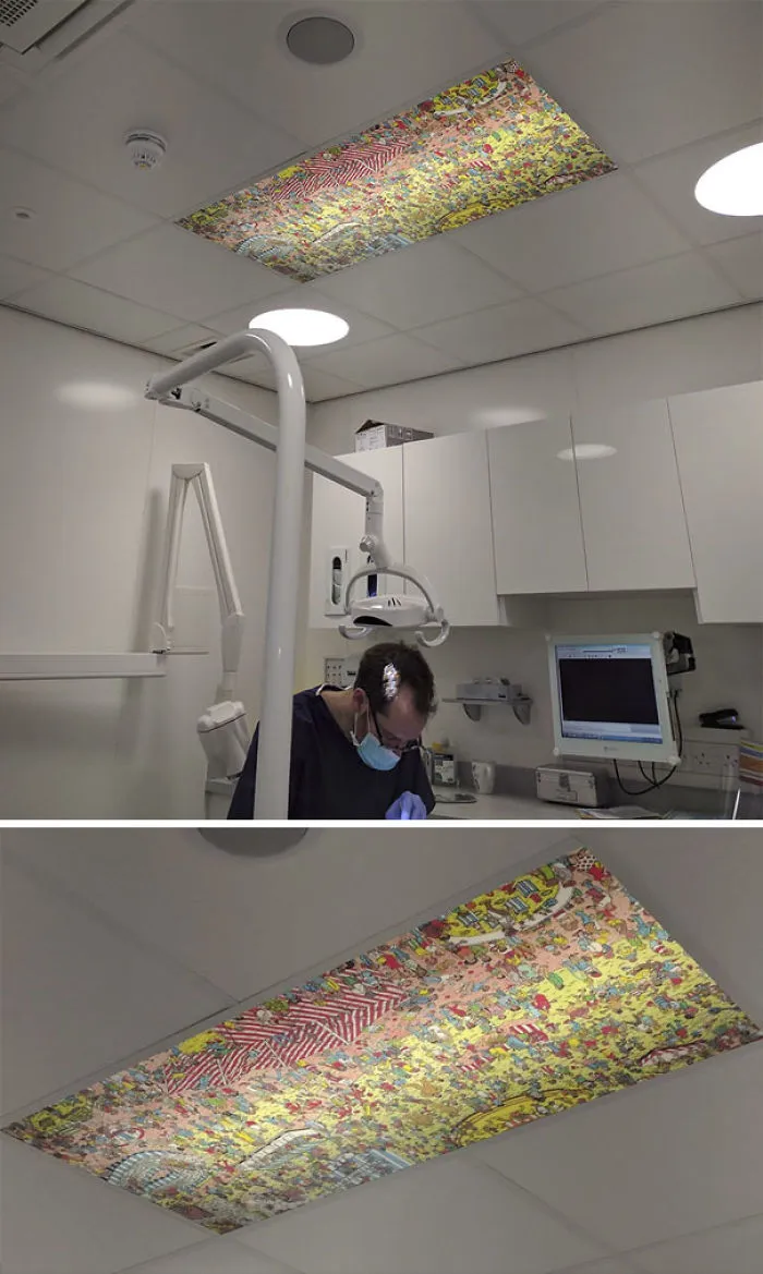 My Local Dentist Has A Ceiling "Where's Wally?" For Patients During Appointments