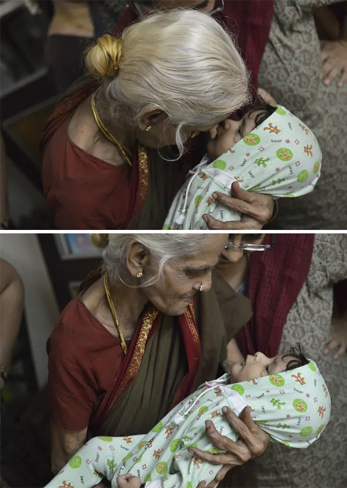 Mi abuela, inconsolable al morir mi abuelo, tras conocer al fin a su bisnieto de 5 meses