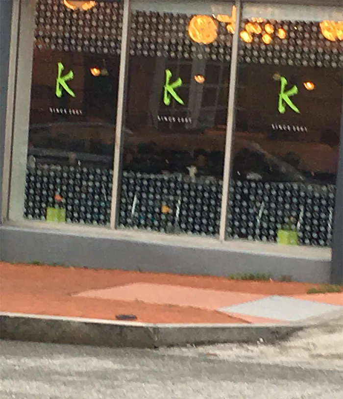 This Restaurant’s First Letter Is K, So They Put That Letter In Each Of The Windows