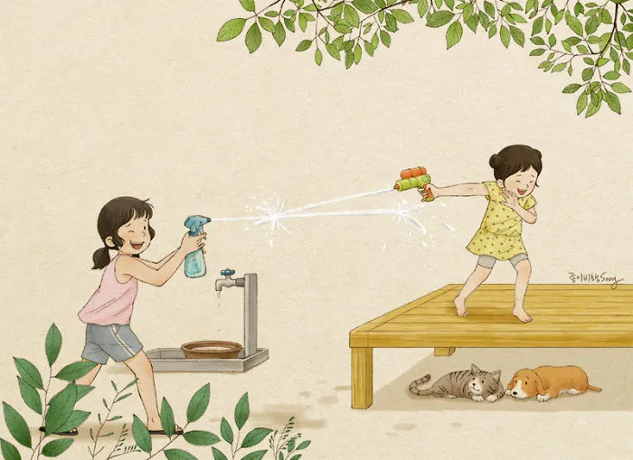 Korean Artist Illustrates Her Memories Of Growing Up With A Sister