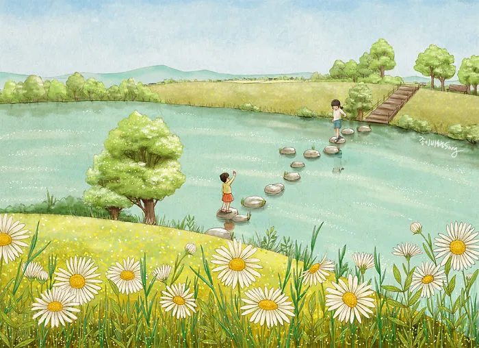 Korean Artist Illustrates Her Memories Of Growing Up With A Sister