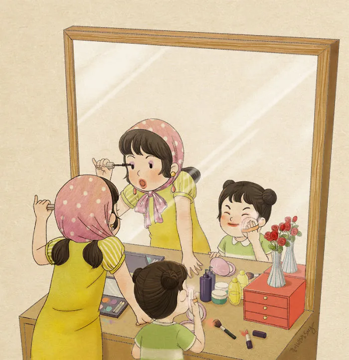 Korean Artist Illustrates Her Memories Of Growing Up With A Sister