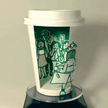 Artist Reveals The Hidden Life Of Starbucks' Mermaid By Transforming Their Cups