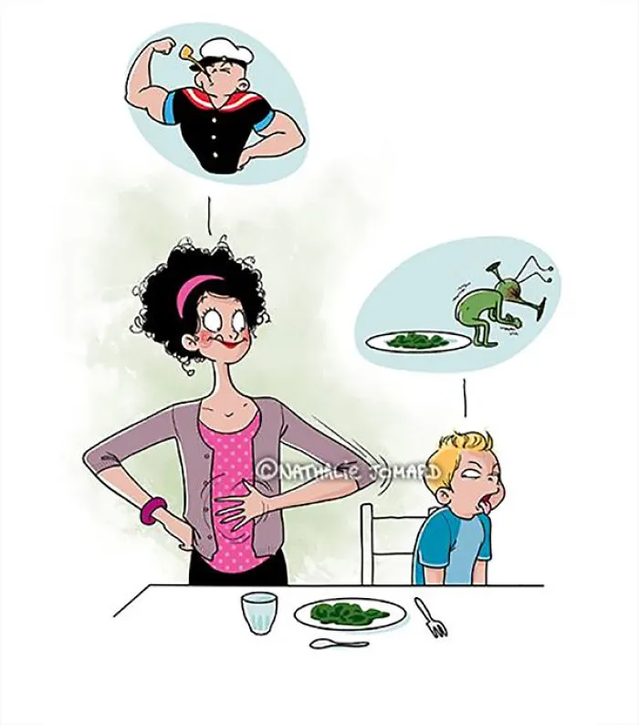 Te obligas a comer espinacas aunque no te gusten para dar buen ejemplo a los hijos