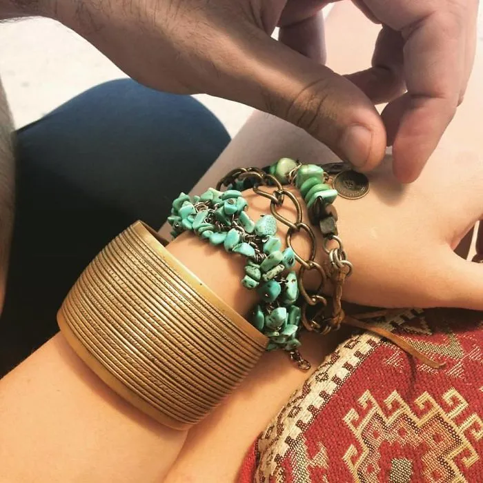 I Was Complaining All The Time That I Can't Find Anywhere Boho Jewellery With Turqouise Like I Want So My Husband Made Me This Two Bracelets.