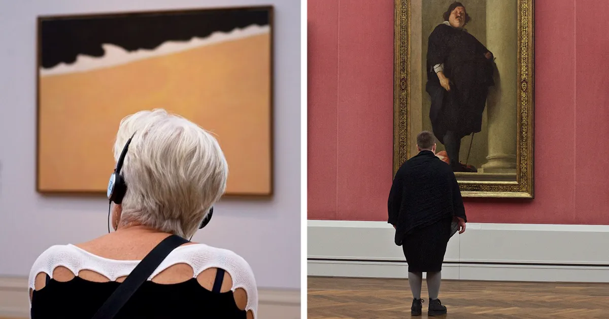 Este fotógrafo pasó una eternidad en museos esperando que aparecieran visitantes a juego con las obras de arte, y la espera mereció la pena