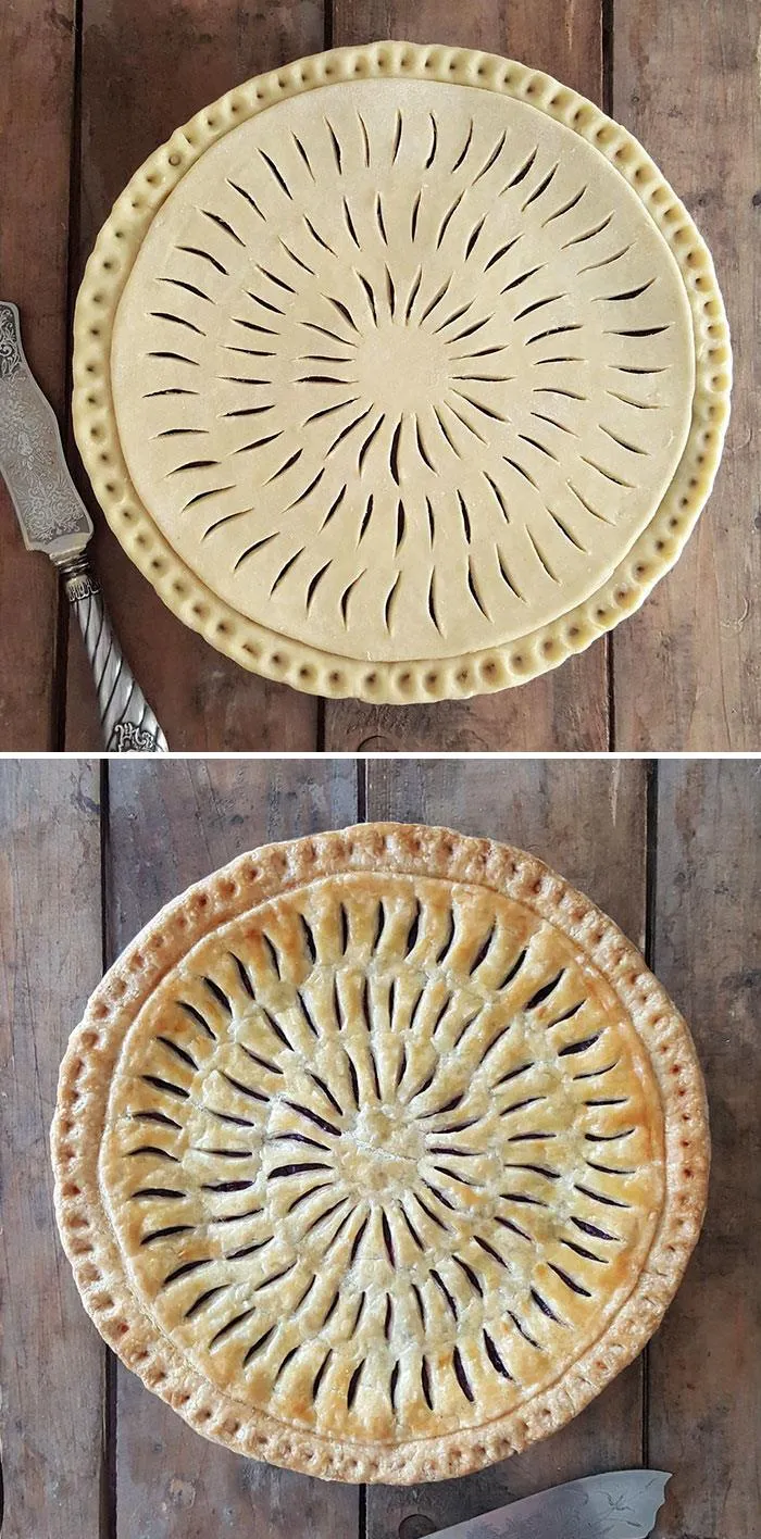 Esta pastelera muestra fotos de antes y despues de hornear sus pasteles con hojaldre, y el resultado es demasiado hermoso para comérselo