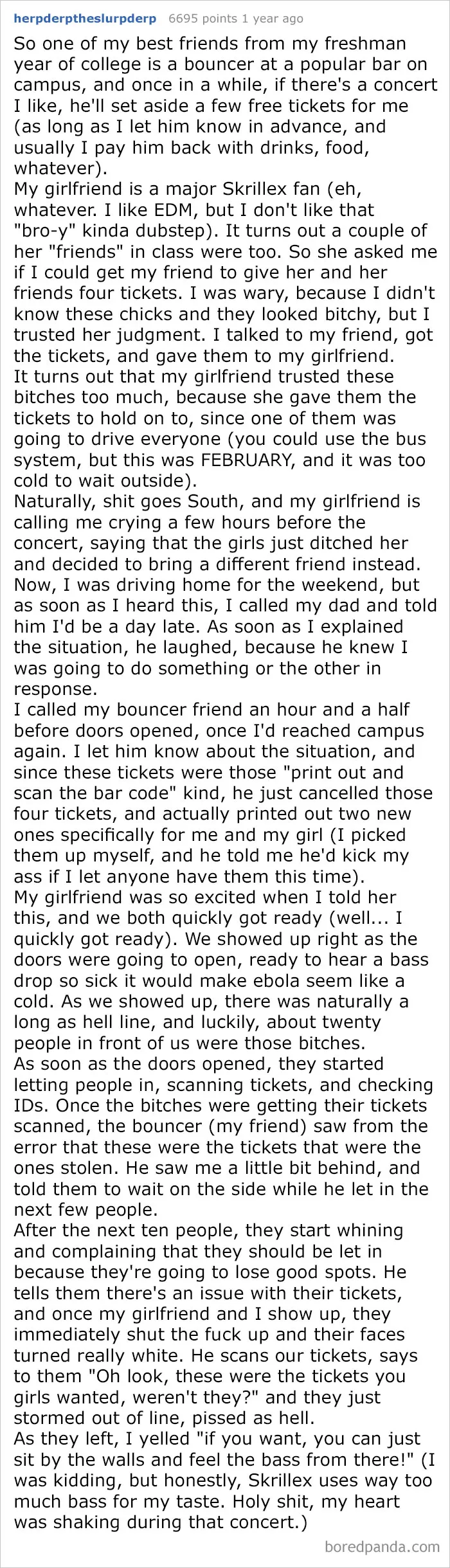 Don't Get My Girlfriend To Ask Me For Free Tickets If You're Going To Ditch Her, You Pieces Of Sh*t