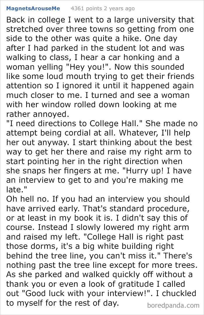 Stranger Snapped Her Fingers At Me After Asking For Directions