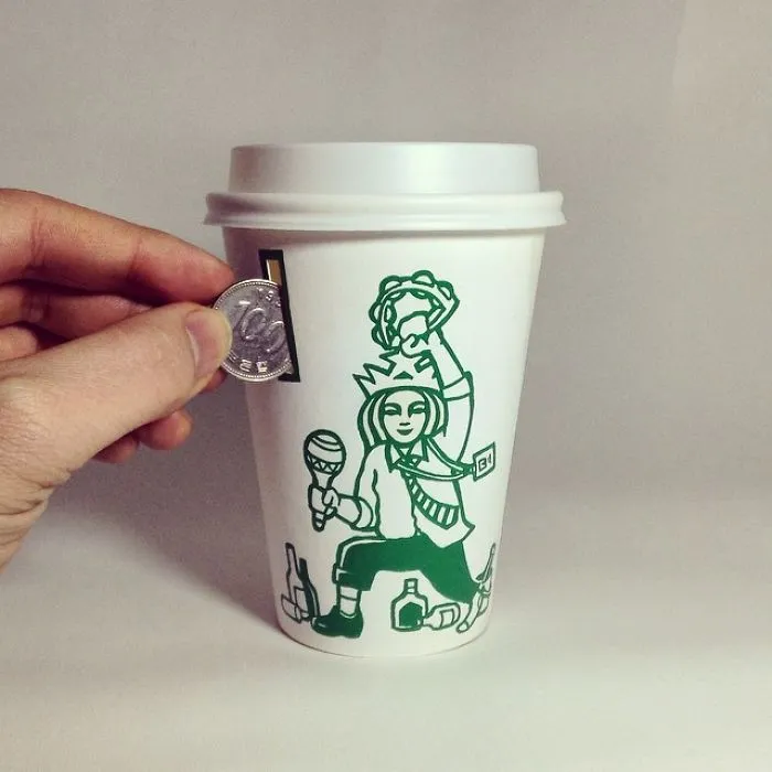 Artist Reveals The Hidden Life Of Starbucks' Mermaid By Transforming Their Cups
