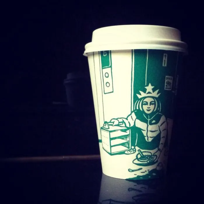 Artist Reveals The Hidden Life Of Starbucks' Mermaid By Transforming Their Cups