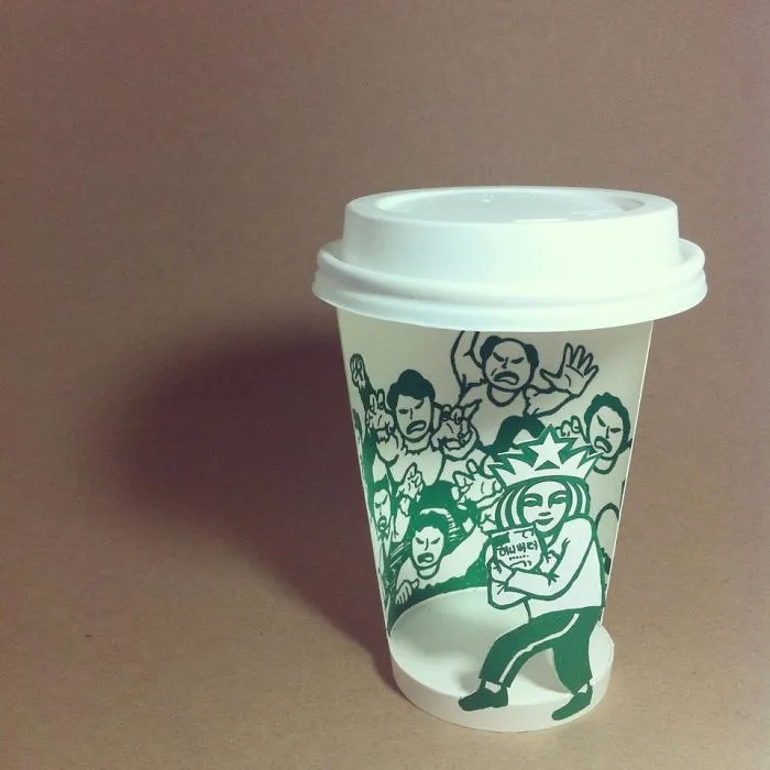 Artist Reveals The Hidden Life Of Starbucks' Mermaid By Transforming Their Cups