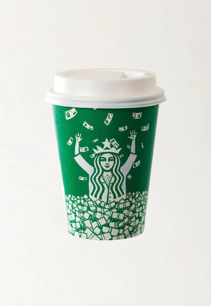 Artist Reveals The Hidden Life Of Starbucks' Mermaid By Transforming Their Cups