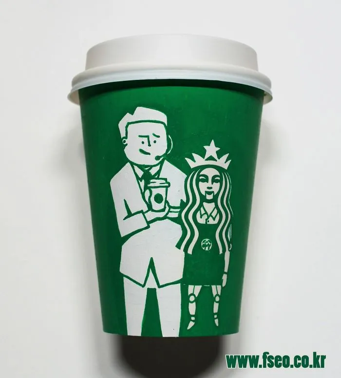 Artist Reveals The Hidden Life Of Starbucks' Mermaid By Transforming Their Cups