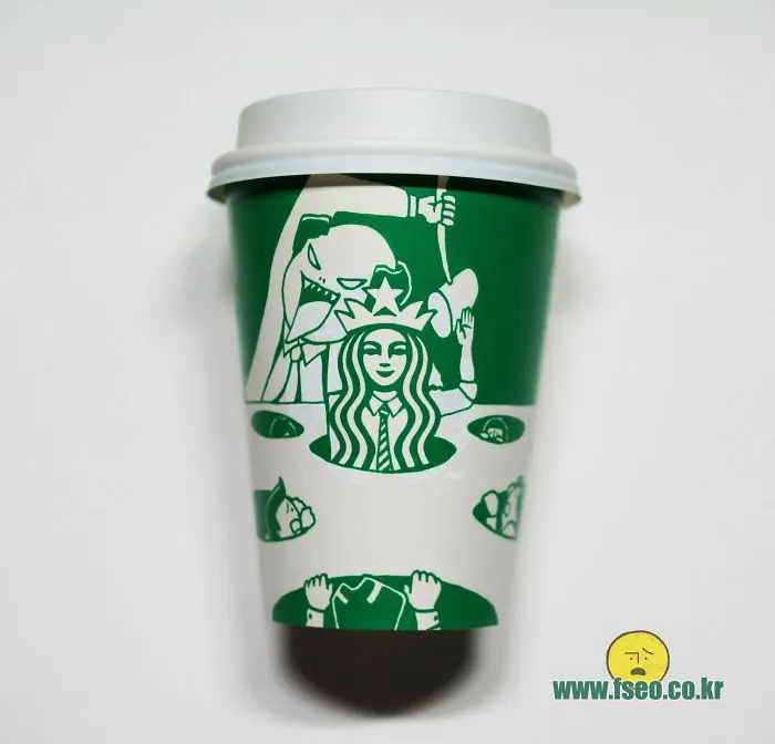 Artist Reveals The Hidden Life Of Starbucks' Mermaid By Transforming Their Cups
