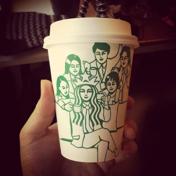 Artist Reveals The Hidden Life Of Starbucks' Mermaid By Transforming Their Cups