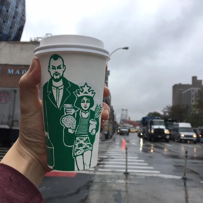 Artist Reveals The Hidden Life Of Starbucks' Mermaid By Transforming Their Cups