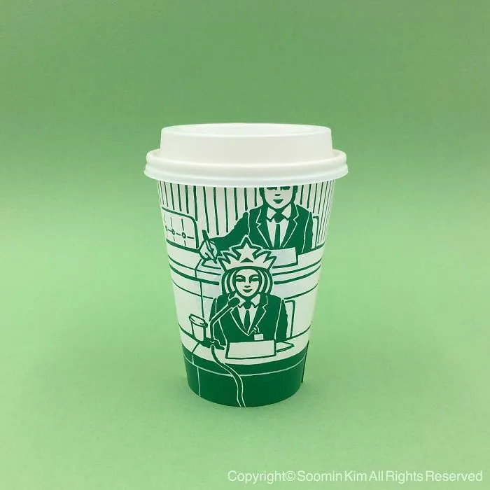 Artist Reveals The Hidden Life Of Starbucks' Mermaid By Transforming Their Cups