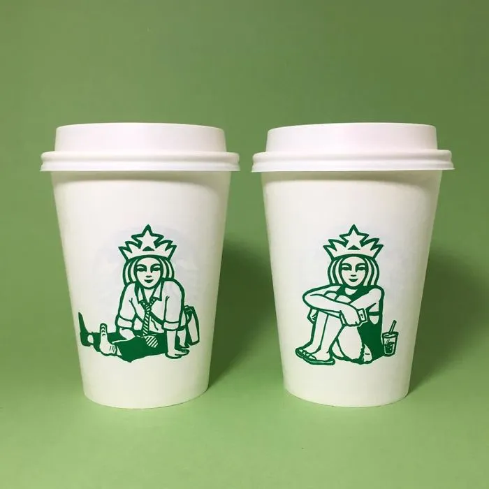 Artist Reveals The Hidden Life Of Starbucks' Mermaid By Transforming Their Cups