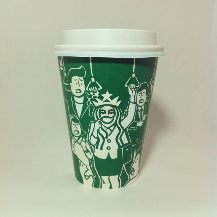 Artist Reveals The Hidden Life Of Starbucks' Mermaid By Transforming Their Cups