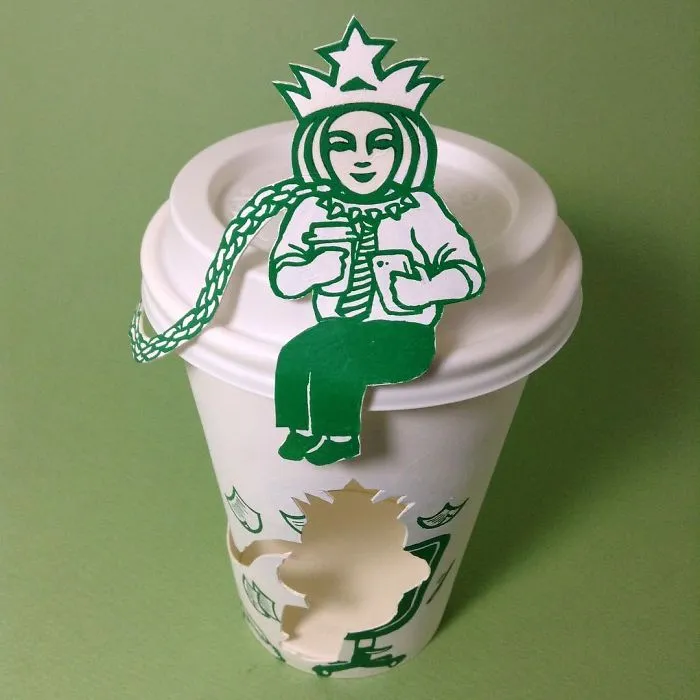 Artist Reveals The Hidden Life Of Starbucks' Mermaid By Transforming Their Cups