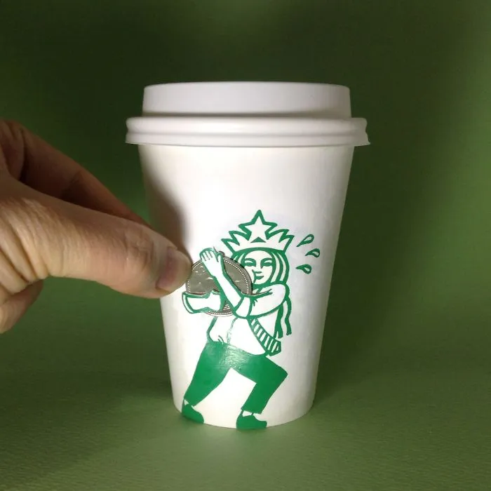 Artist Reveals The Hidden Life Of Starbucks' Mermaid By Transforming Their Cups