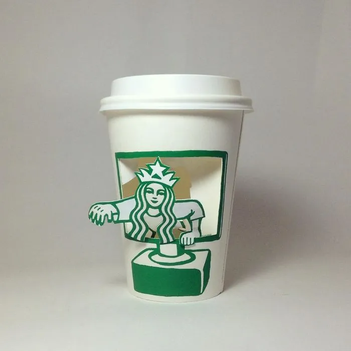 Artist Reveals The Hidden Life Of Starbucks' Mermaid By Transforming Their Cups