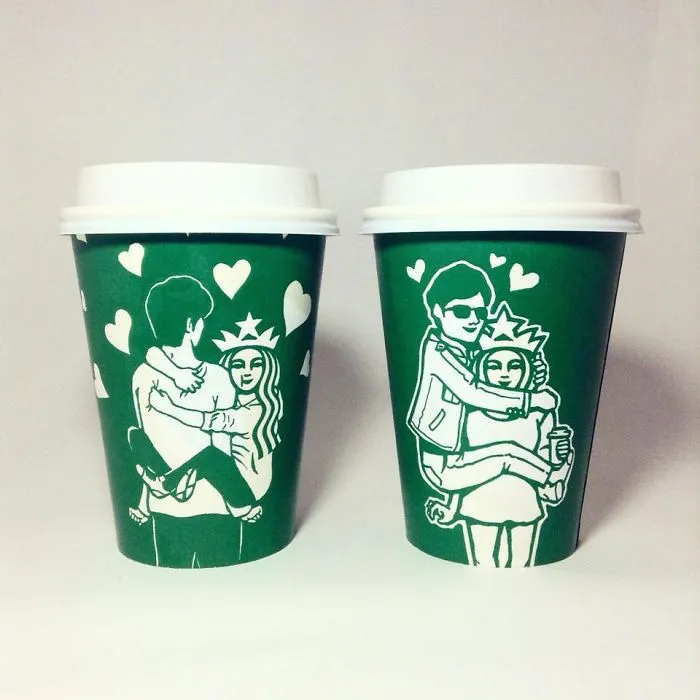 Artist Reveals The Hidden Life Of Starbucks' Mermaid By Transforming Their Cups