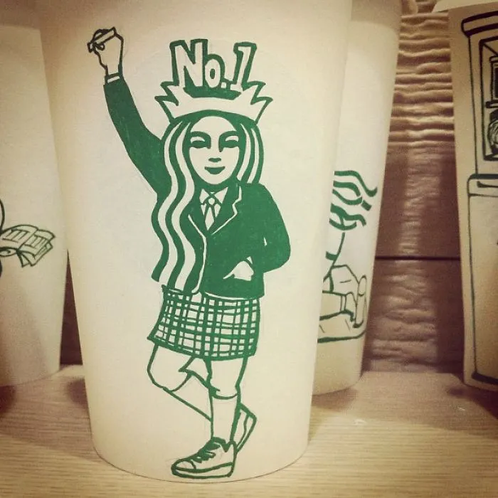 Artist Reveals The Hidden Life Of Starbucks' Mermaid By Transforming Their Cups