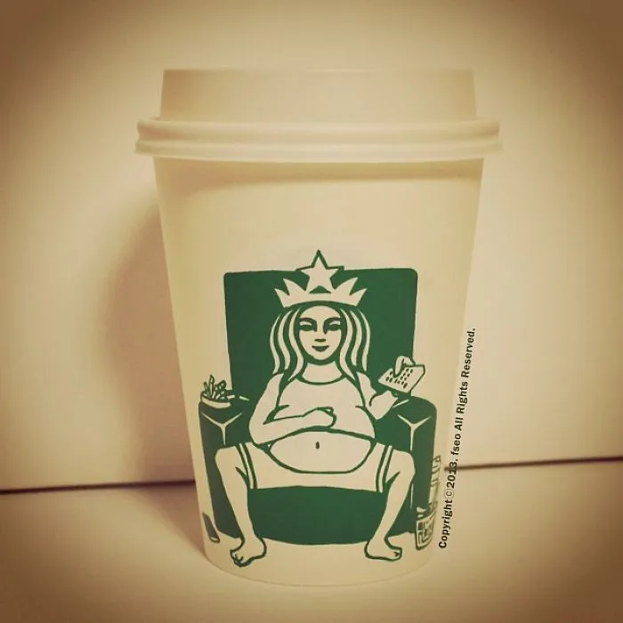 Artist Reveals The Hidden Life Of Starbucks' Mermaid By Transforming Their Cups