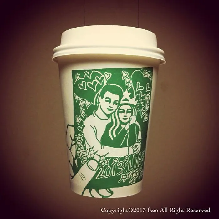 Artist Reveals The Hidden Life Of Starbucks' Mermaid By Transforming Their Cups