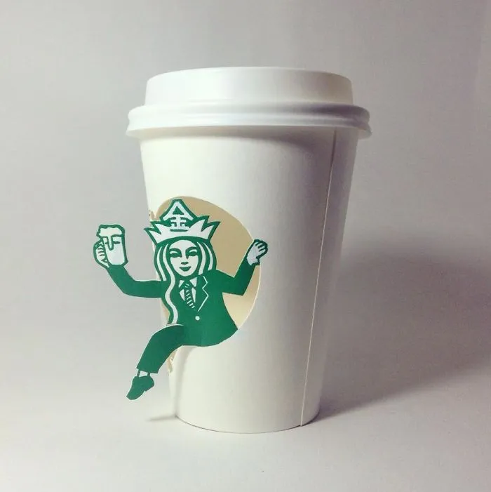 Artist Reveals The Hidden Life Of Starbucks' Mermaid By Transforming Their Cups