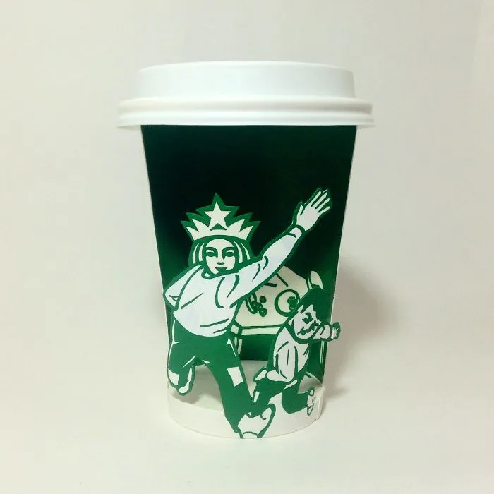 Artist Reveals The Hidden Life Of Starbucks' Mermaid By Transforming Their Cups