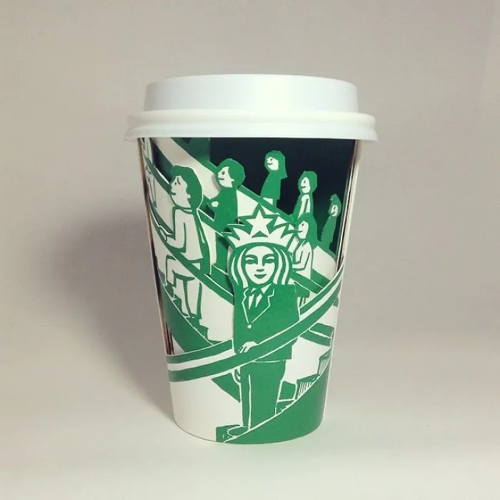 Artist Reveals The Hidden Life Of Starbucks' Mermaid By Transforming Their Cups