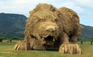 Giant Straw Animals Invade Japanese Fields After Rice Harvest And They Are Absolutely Badass